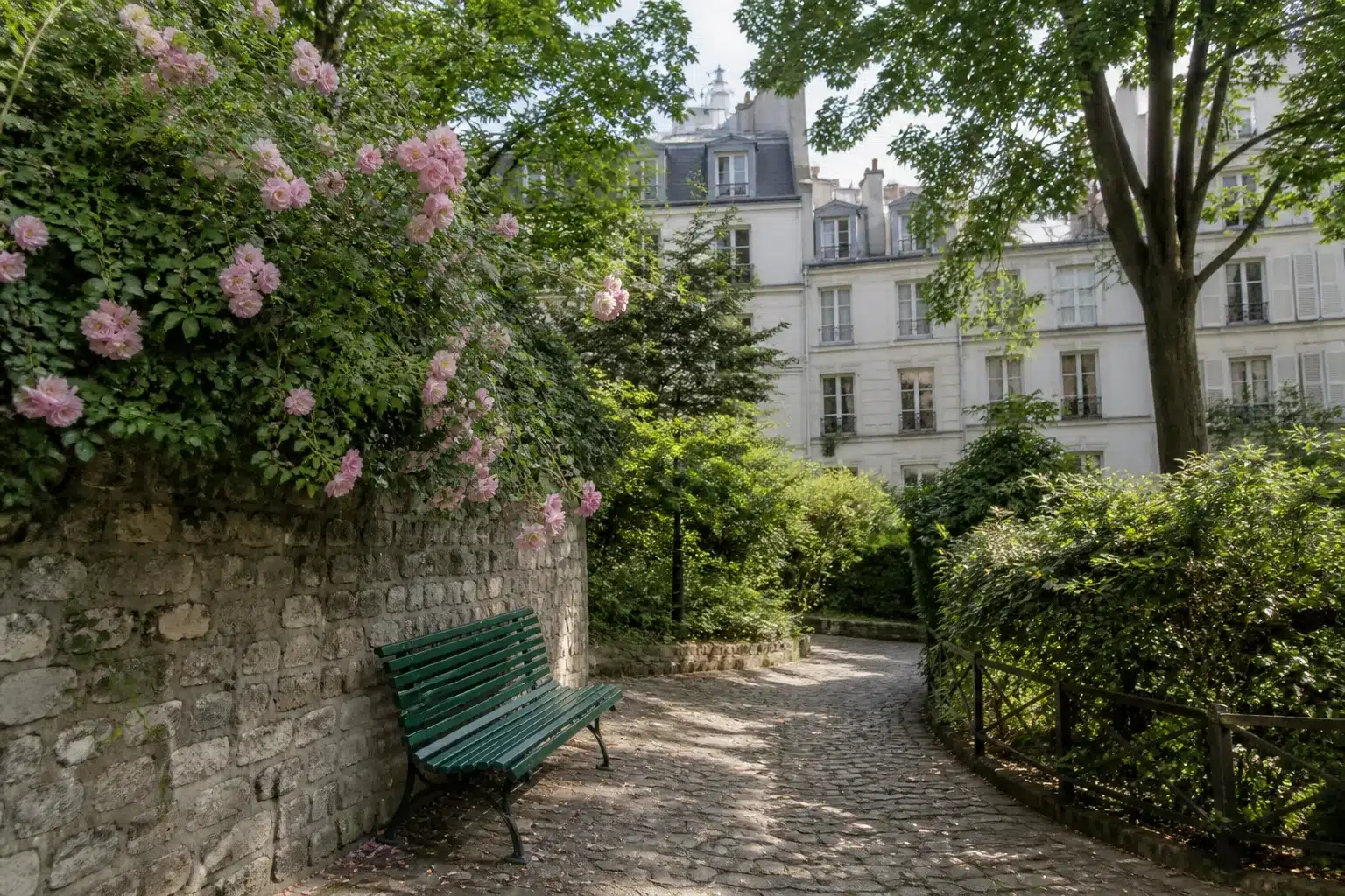 Jardin calme sur les hauteurs de Montmartre