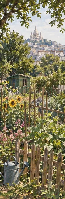 Illustration éditoriale : Jardins et initiatives de voisinage